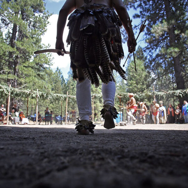 McCloud, CA — A Winnemem Wintu dancer during an annual ceremony held near the foot of Mt. Shasta. — Aug. 11, 2019